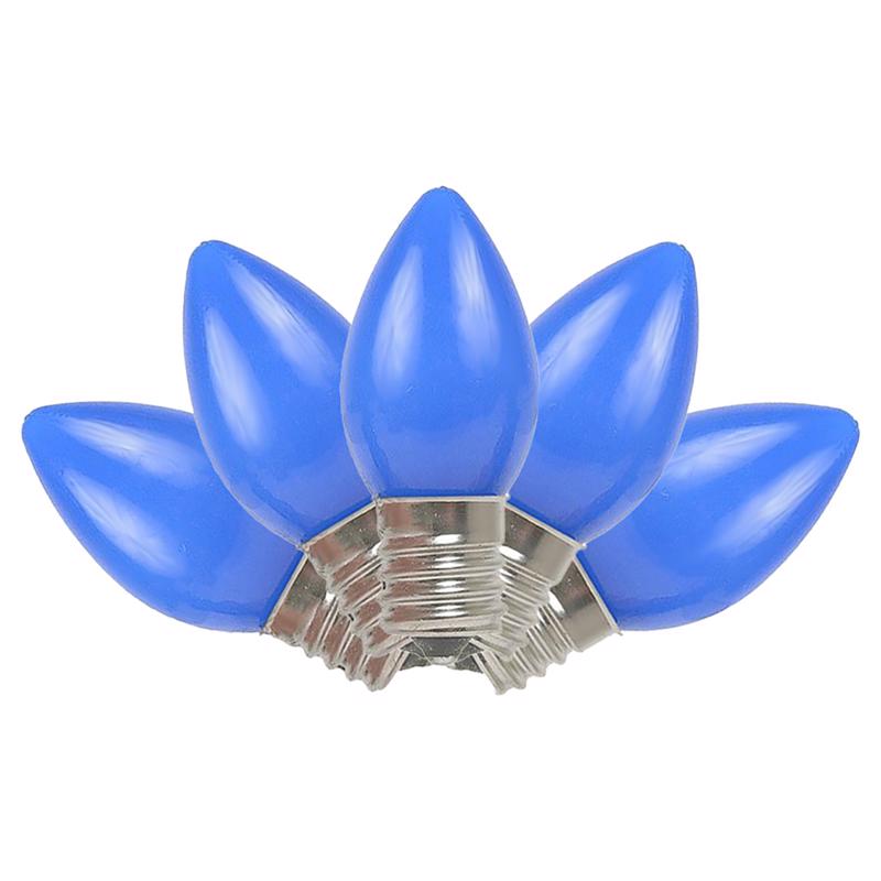 Emery Jensen STD C7 Blue Ceramic Replacement Bulbs and Fuses, set of 4, with blue ceramic bases and clear bulbs.