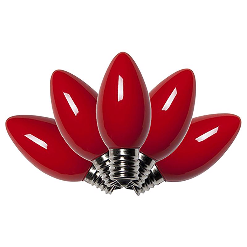 Emery Jensen STD C9 Red Ceramic Replacement Bulbs and Fuses, set of 4, for holiday or decorative lighting.
