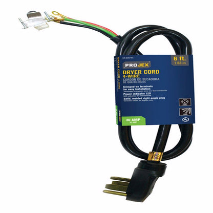PROJEX DRYER CORD 6' BLK