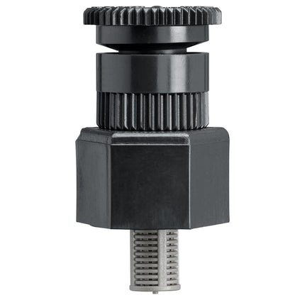 Emery Jensen replacement shrub head popup adjustable 2-inch for garden sprinkler system, showing the spray nozzle and adjustment features.