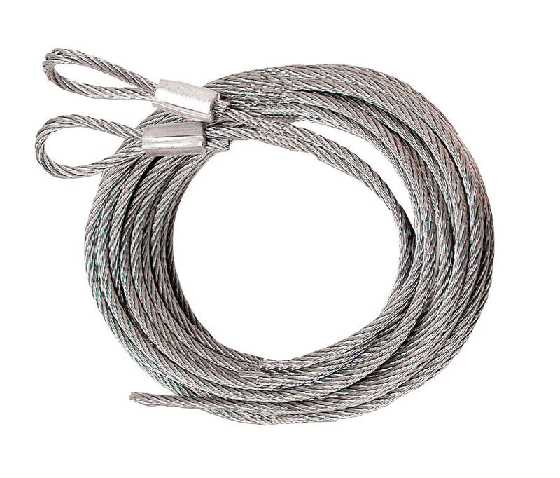 Emery Jensen replacement cable garag 3/32" x 12' for garage door repair, showing the length and thickness of the cable.