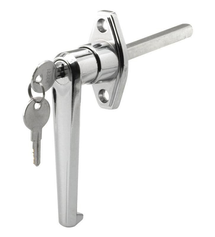 Emery Jensen keyed handle lock for garage, a replacement part showing a sturdy metal lock mechanism with keyhole.