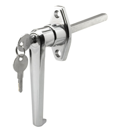 Emery Jensen keyed handle lock for garage, a replacement part showing a sturdy metal lock mechanism with keyhole.