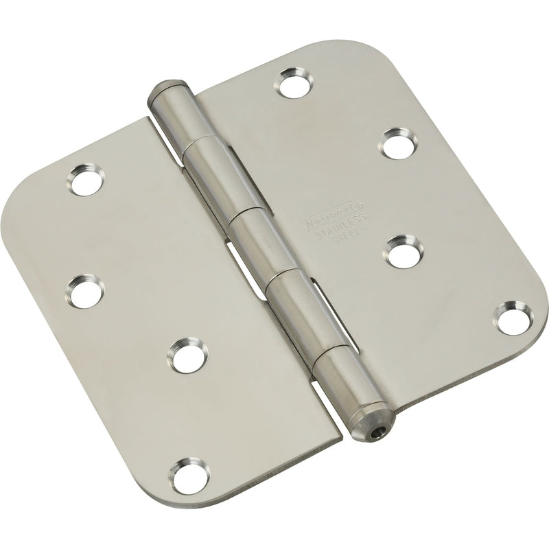 Emery Jensen 4-inch stainless steel residential butt door hinges showing smooth surface and sturdy construction for interior doors.