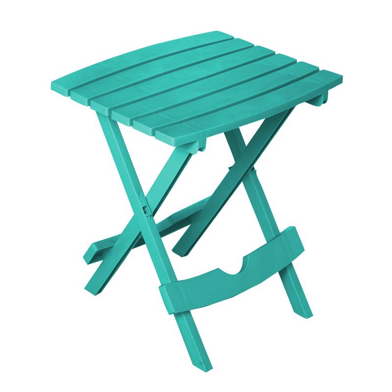 Emery Jensen resin side table with a sleek, modern design in sea glass color, perfect for contemporary living spaces.