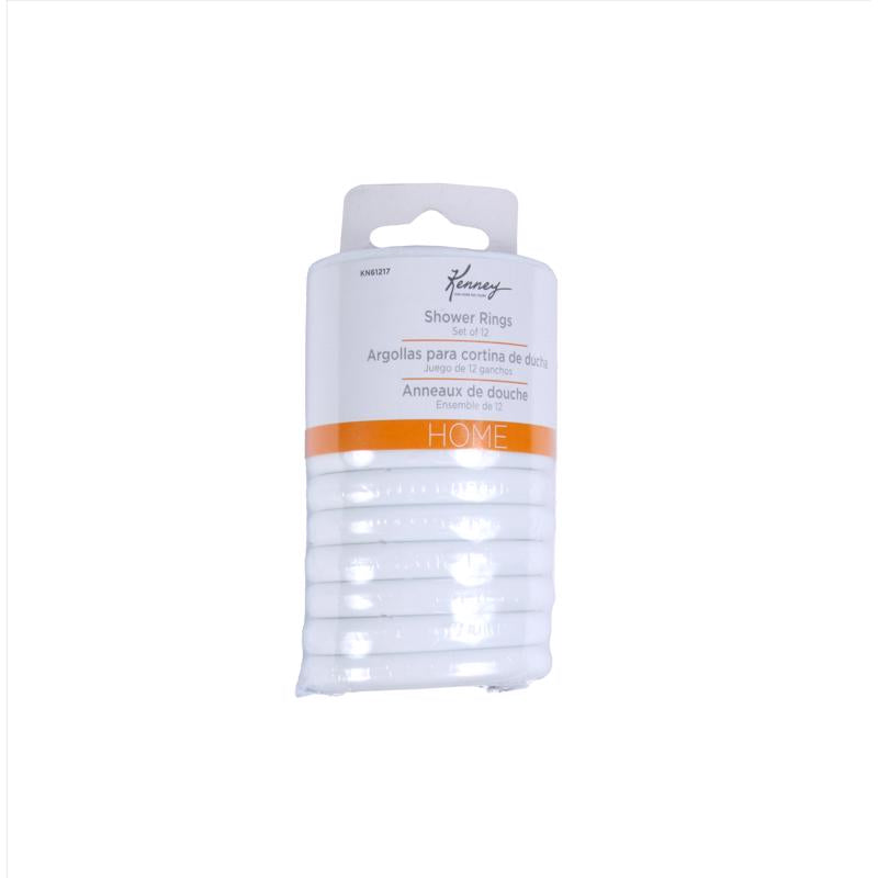 White 5-inch shower curtain ring by Emery Jensen, a durable accessory for bathroom curtain hooks.