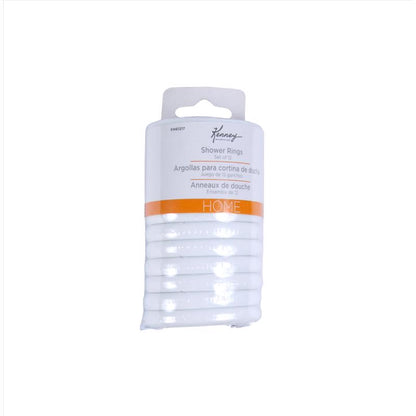 White 5-inch shower curtain ring by Emery Jensen, a durable accessory for bathroom curtain hooks.