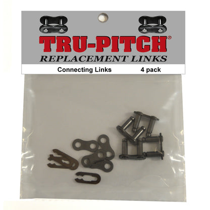 Emery Jensen roller chain connecting link #40, set of 4, for industrial roller chain repair and assembly.