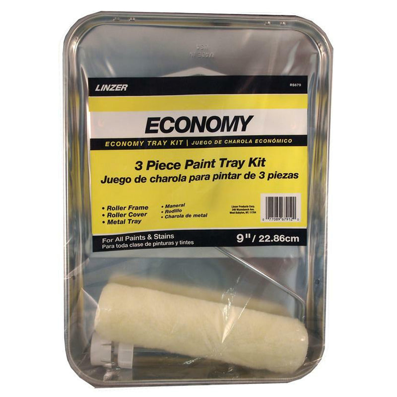 Emery Jensen 3-piece paint roller kit with tray set, showing paint rollers and tray for home painting projects, pack of 12