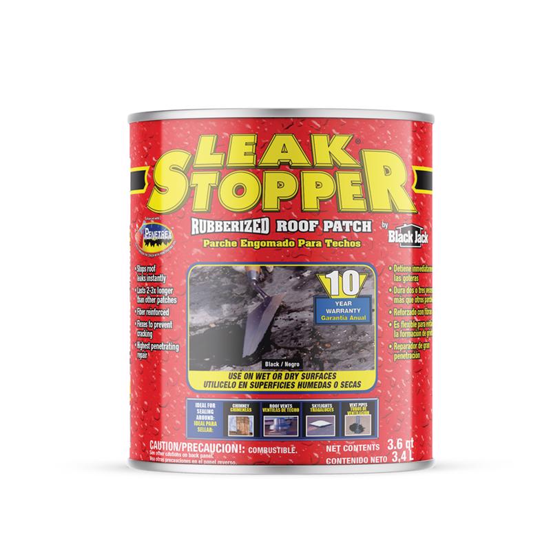 Emery Jensen LeakStop Roof Patch 3.6qt, pack of 4, roof and foundation coating for waterproof sealing and repairs.
