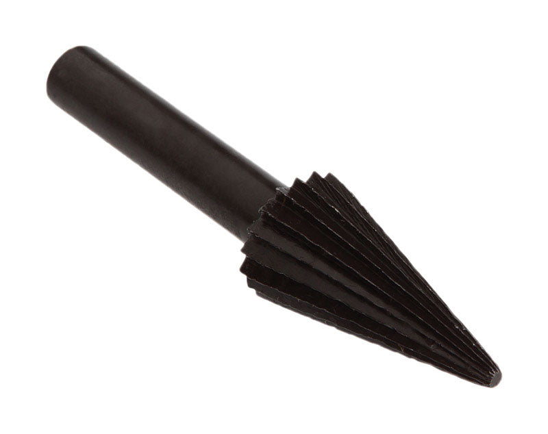 Conical 1/2-inch rotary file from Emery Jensen Rotary Rasps & Files collection, showing a conical-shaped metal abrasive tool.