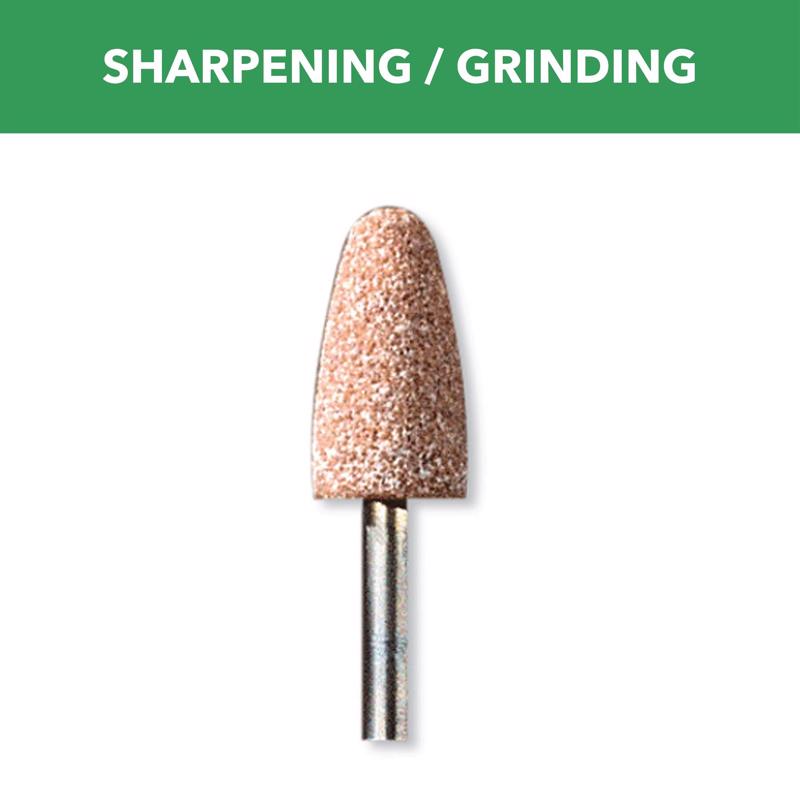 Emery Jensen rotary tool accessory Grind Point 3/8 inch compatible with Dremel 952 for grinding and shaping tasks.