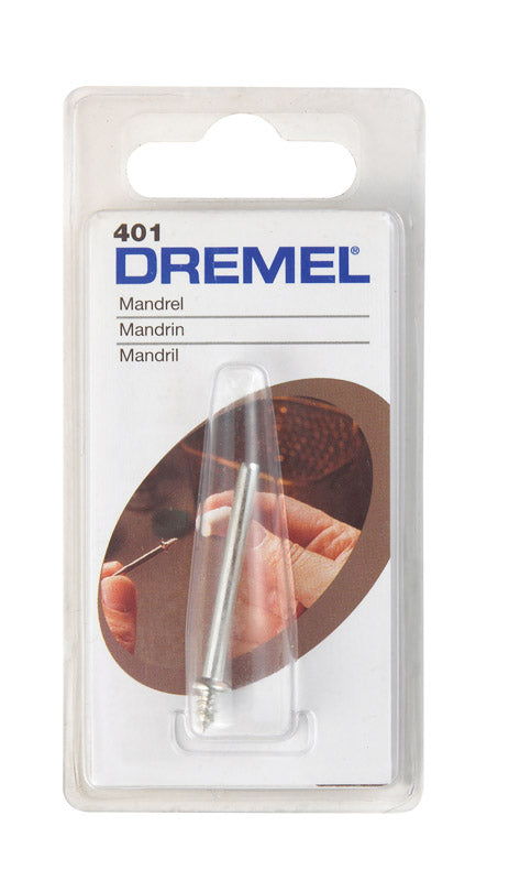 Emery Jensen 1/2-inch mandrel screw for Dremel rotary tool, used as a replacement accessory for grinding and polishing.