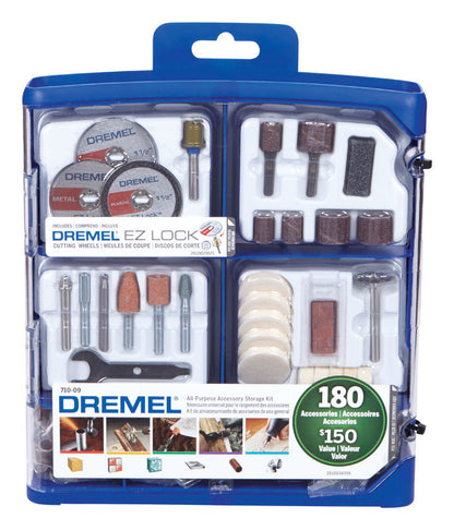 Emery Jensen rotary tool access kit with 180 pieces, shown in a pack of 2, including various attachments and accessories for rotary tools.