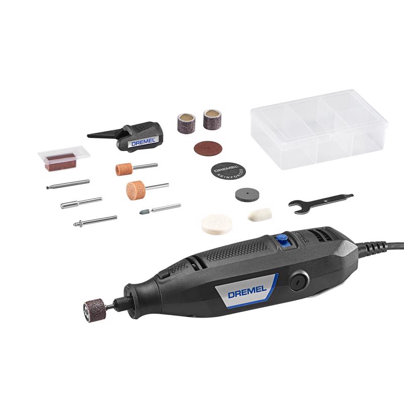Emery Jensen 16-piece rotary tools set with drill bits and accessories, compact and versatile for detailed work.