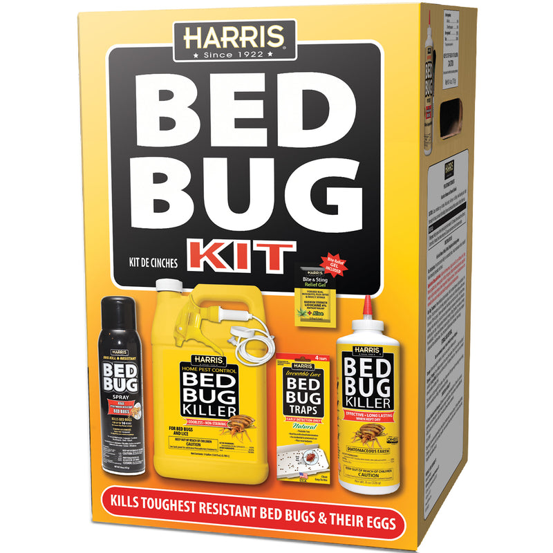Emery Jensen Bed Bug Kit 4-piece set of RTU products and applicators for pest control, with spray bottles and applicator tools.