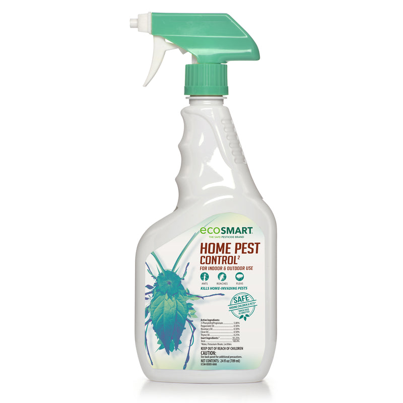 Emery Jensen Eco Home Pest Control 24oz RTU applicator bottle with spray nozzle for indoor pest management.