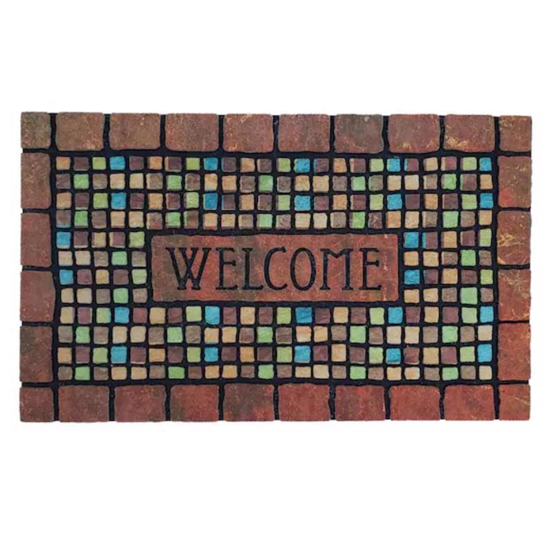 Emery Jensen terracotta rubber door mat 18x30 inches with textured surface for outdoor or indoor use.