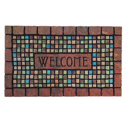 Emery Jensen terracotta rubber door mat 18x30 inches with textured surface for outdoor or indoor use.