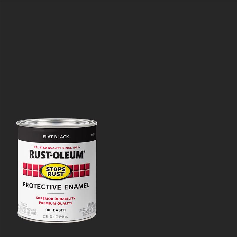 Two cans of Emery Jensen flat black rust preventative paint, 1-quart size, designed to protect metal surfaces from corrosion.