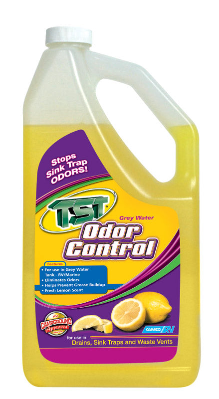 Emery Jensen Water Odor Control chemical in a 32oz bottle for RV water system odor elimination.