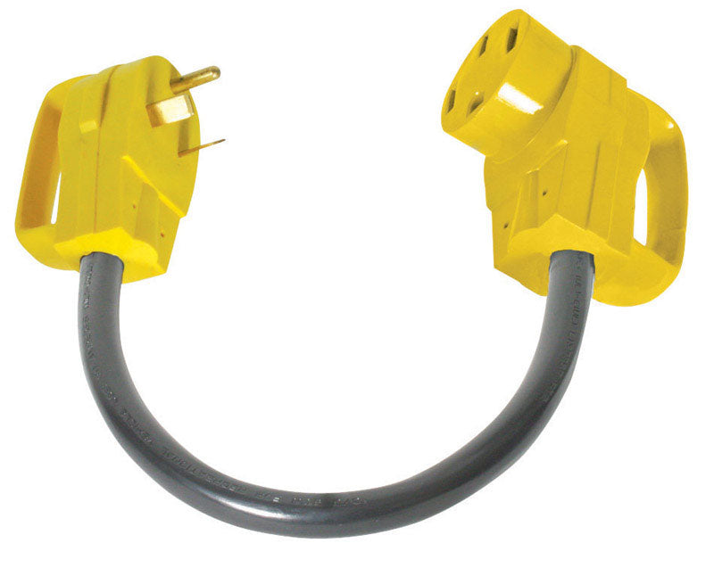 Emery Jensen RV electrical adapter, 30amp M to 50amp F, used for connecting RV power sources