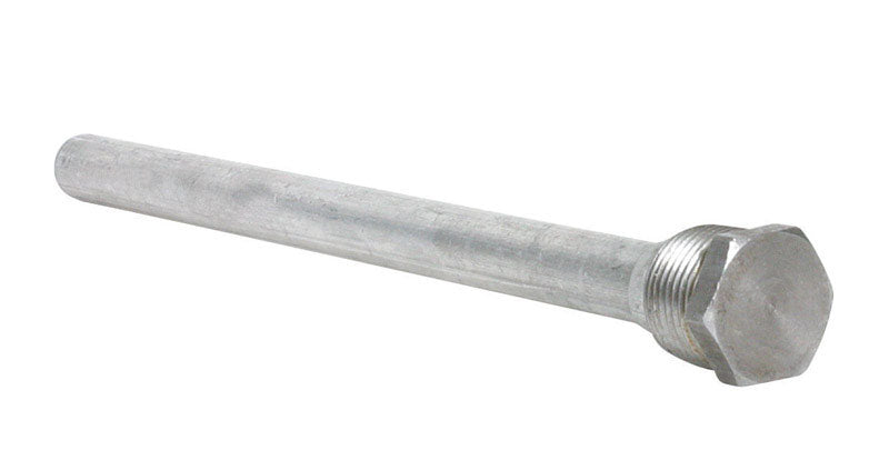 Aluminum anode rod for RV water heater, 9 1/2 inches, Emery Jensen RV parts and accessories, showing the rod's metallic surface