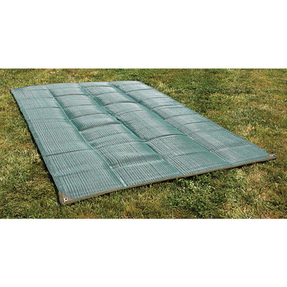 Green awning leash reel mat from Emery Jensen, designed for RV awning accessories, with a durable, outdoor-friendly material.