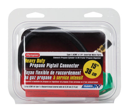 Emery Jensen propane hose connector, 15-inch RV part and accessory for connecting propane tanks in RVs.