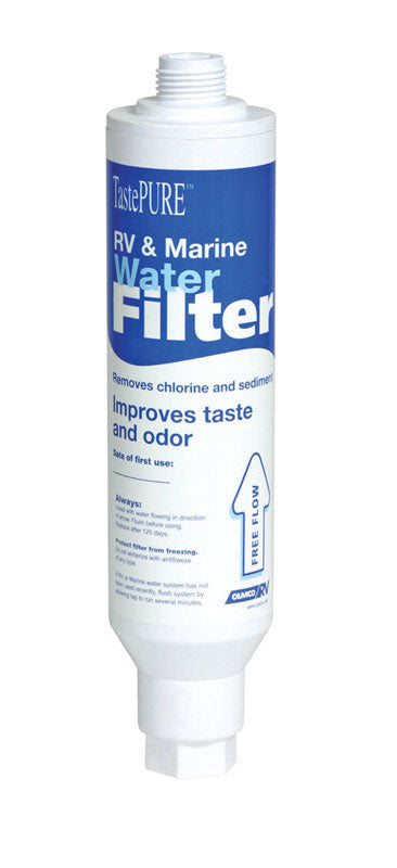 Emery Jensen RV Marine Water Filter installed in an RV water system, showcasing durable filtration components for clean water.