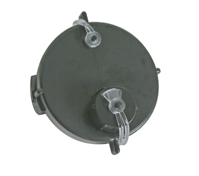 Emery Jensen sewer cap and hose connection for RV plumbing, durable plastic fittings for waste water management.
