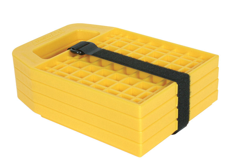 Emery Jensen stabilizer jack pads for RVs, durable rubber pads to stabilize and protect RV leveling jacks.