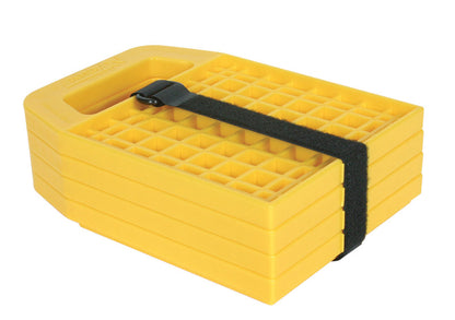 Emery Jensen stabilizer jack pads for RVs, durable rubber pads to stabilize and protect RV leveling jacks.