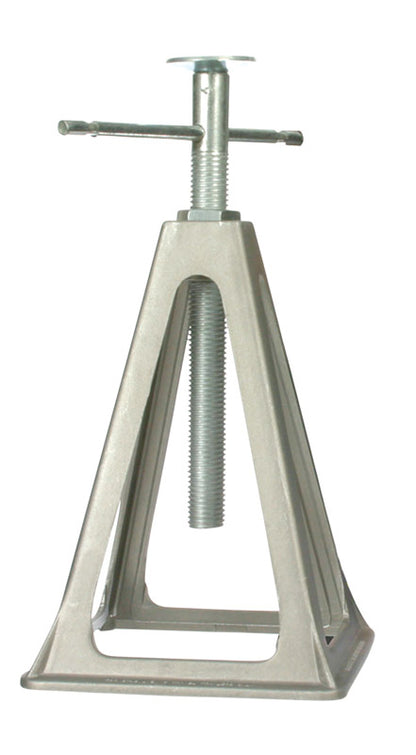 Emery Jensen RV stabilizer jacks in a 4-pack, heavy-duty support for RV leveling and stability, with a black metal finish.