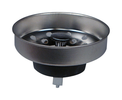 Metal strainer basket for RV plumbing by Emery Jensen, designed for easy filtering and drainage in RV systems.