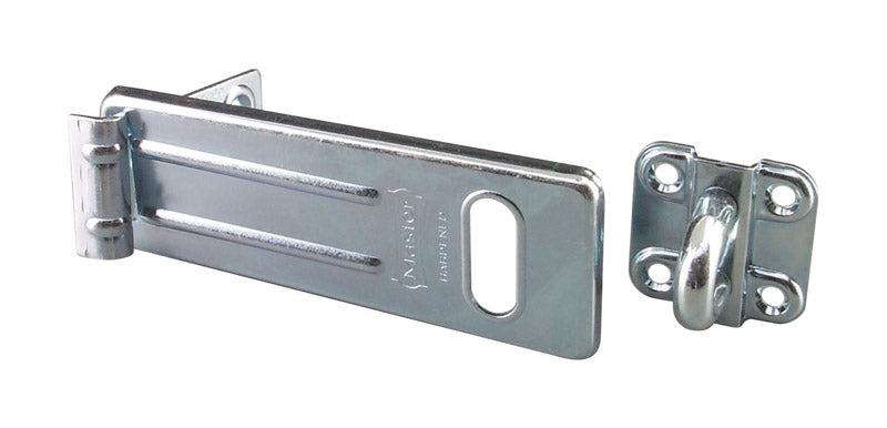 Emery Jensen 6-inch HASP SAFETY lockout with steel body and multiple locking points for industrial safety lockout/tagout procedures.