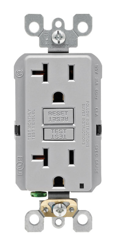 GFCI RECEP 20A GRAY