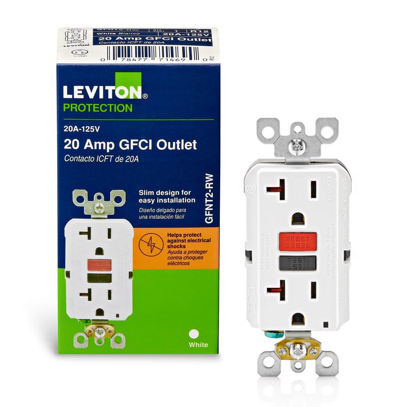 GFCI RECPT OUTLT 20A WHT