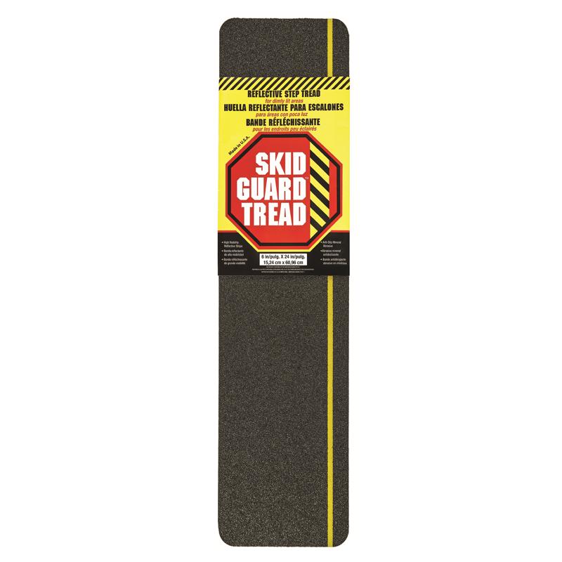 STAIR TREAD 6X24"BLK/YLW