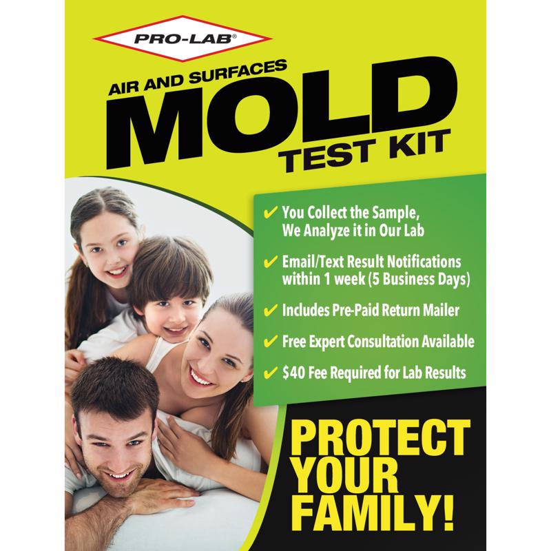 Emery Jensen safety test kit for mold detection, featuring testing tools and sample containers for indoor air quality assessment.