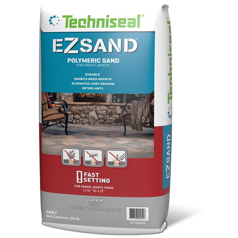Emery Jensen 35lb gray tube sand bag used for construction and landscaping applications, filled with durable sand.