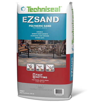 Emery Jensen 35lb gray tube sand bag used for construction and landscaping applications, filled with durable sand.