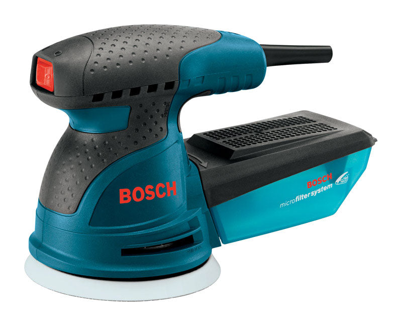 Emery Jensen 5-inch random orbit sander with ergonomic design and dust collection system for smooth sanding.
