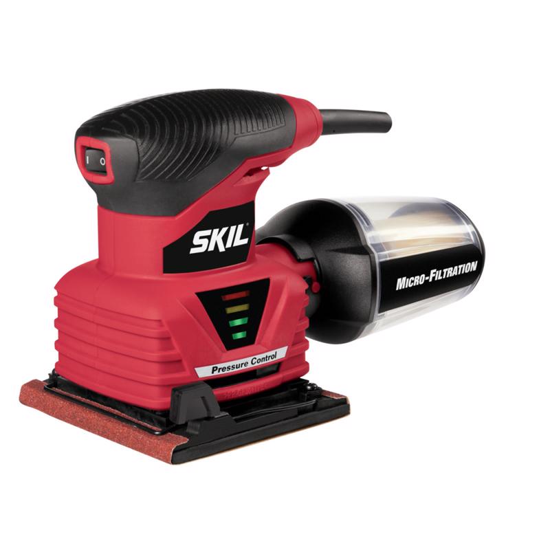 Emery Jensen 1/4 sheet sander with compact design and ergonomic grip, ideal for detailed sanding and finishing projects.