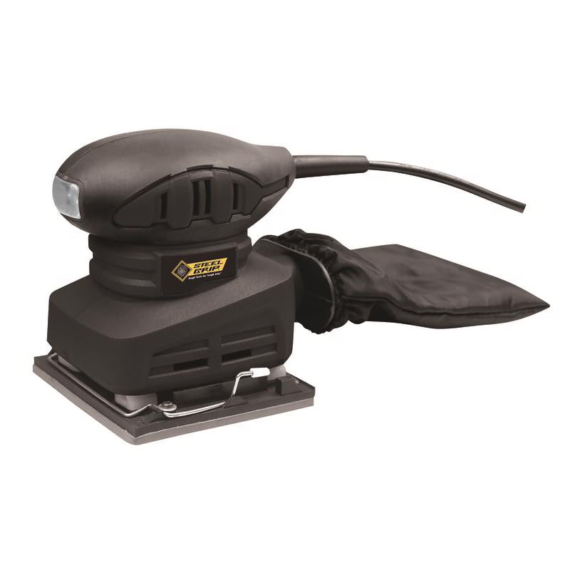 Emery Jensen sheet sander with 1/4 inch pad and 1.5amp motor, showing its compact design and sanding surface.