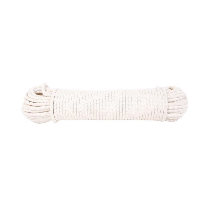 Emery Jensen cotton-poly sash cord for blinds and drapery, 50 feet length, shown coiled in natural color.