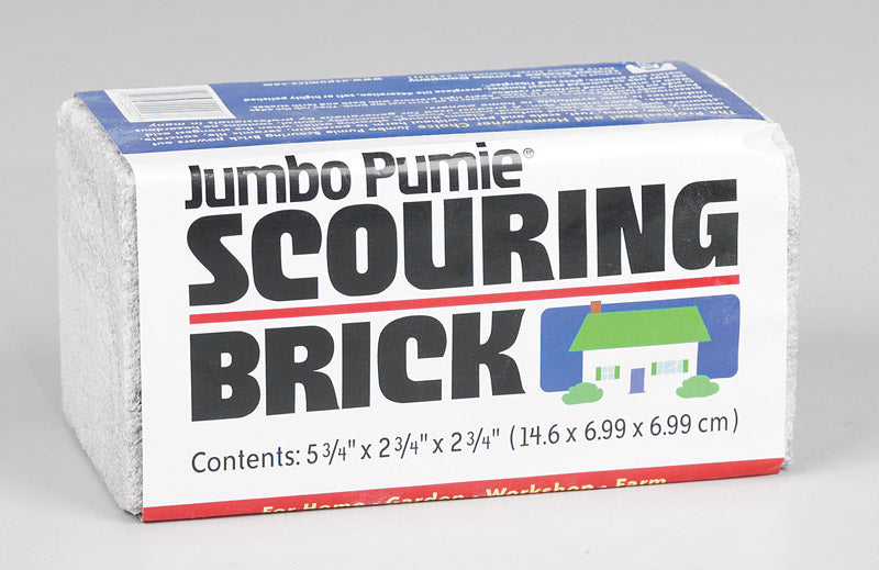 Emery Jensen jumbo scour brick measuring 5-3/4 inches, heavy-duty scouring pad for tough cleaning tasks.
