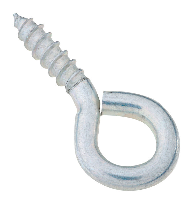 Emery Jensen Screw Eye #104, 2-1/16-inch metal screw eye hook for hanging or securing objects, shown in a close-up image.