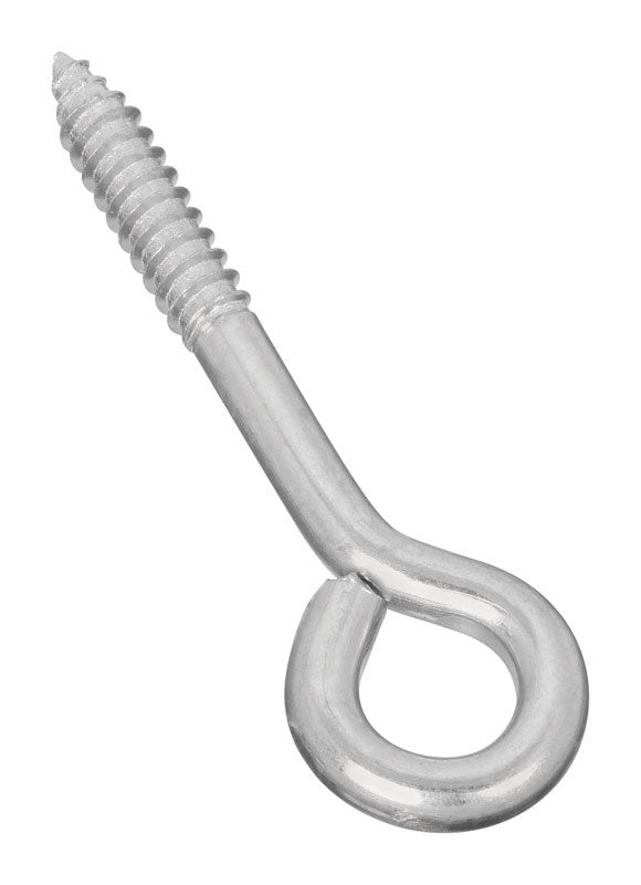 Emery Jensen zinc-plated lag screw eye hook 5/16x4 inches for secure fastening and hanging applications with screw hooks and strap hinges.