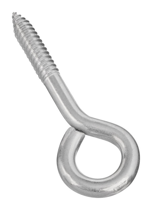 Emery Jensen LG SCR Eye screw hooks and strap hinges, zinc finish, 7/16x5-1/4 inch, shown on a white background